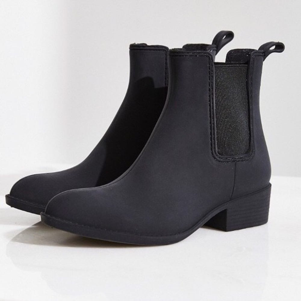 Jeffrey Campbell Matte Black Stormy Rainboots